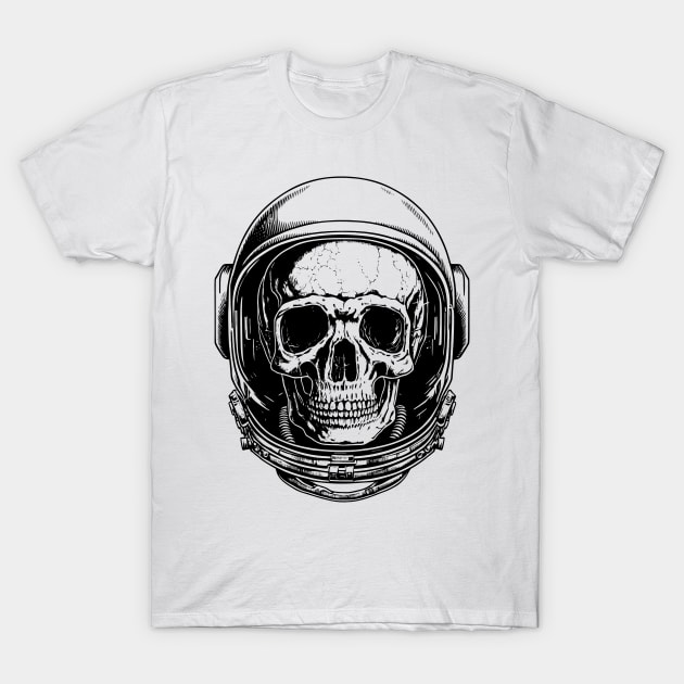 Human skull astronaut helmet T-Shirt by Alekxemko